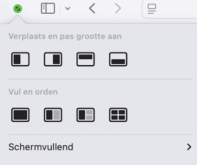 Vensters verdelen Mac